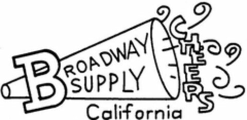 BROADWAY SUPPLY CHEERS CALIFORNIA Logo (USPTO, 23.10.2018)