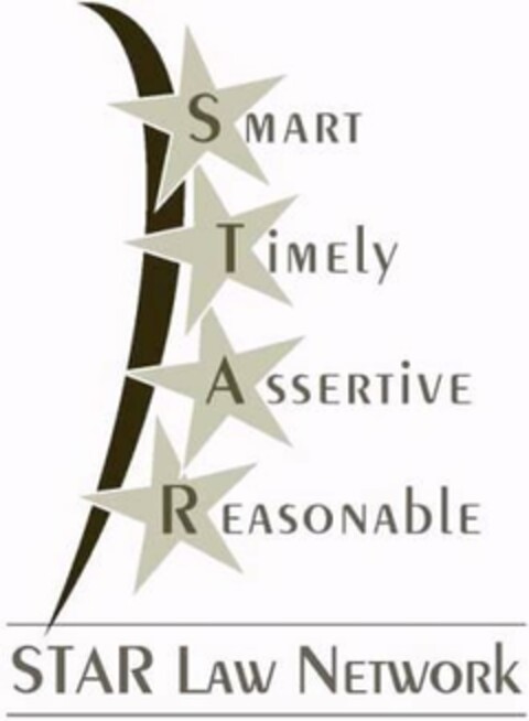 SMART TIMELY ASSERTIVE REASONABLE STAR LAW NETWORK Logo (USPTO, 03/01/2010)