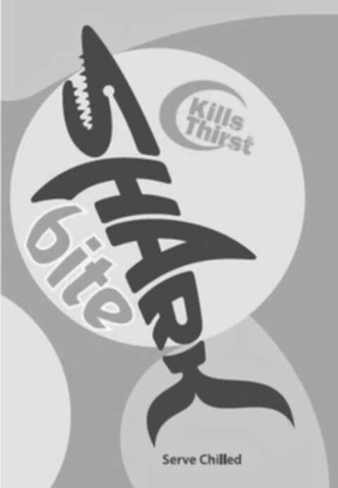 SHARK BITE KILLS THIRST SERVE CHILLED Logo (USPTO, 25.07.2012)