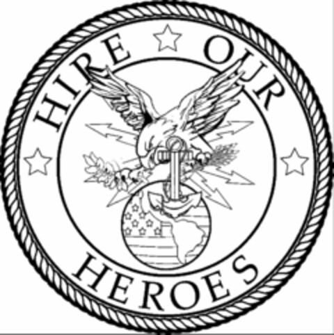 *HIRE * OUR * HEROES Logo (USPTO, 12.09.2013)