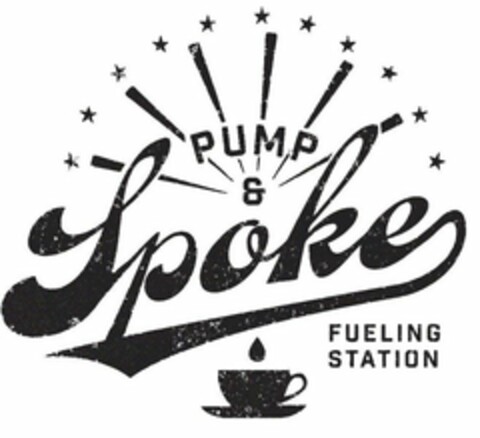 PUMP & SPOKE FUELING STATION Logo (USPTO, 25.03.2015)