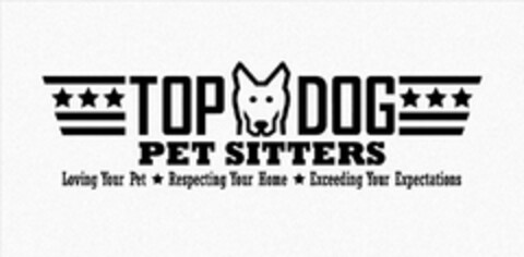 TOP DOG PET SITTERS LOVING YOUR PET RESPECTING YOUR HOME EXCEEDING YOUR EXPECTATIONS Logo (USPTO, 02/28/2020)