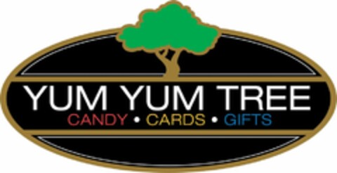 YUM YUM TREE CANDY· CARDS· GIFTS Logo (USPTO, 08/17/2010)