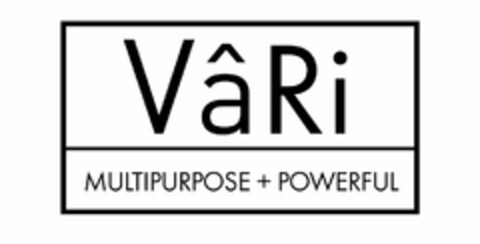 VÂRI MULTIPURPOSE + POWERFUL Logo (USPTO, 09.09.2013)