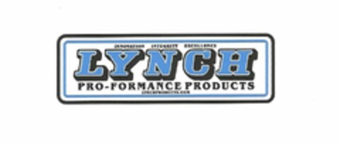 INNOVATION INTEGRITY EXCELLENCE LYNCH PRO-FORMANCE PRODUCTS LYNCHPRODUCTS.COM Logo (USPTO, 13.06.2014)