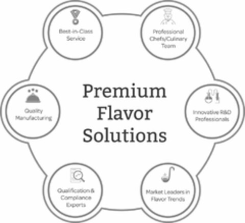 PREMIUM FLAVOR SOLUTIONS BEST-IN-CLASS SERVICE PROFESSIONAL CHEFS/CULINARY TEAM INNOVATIVE R&D PROFESSIONALS MARKET LEADERS IN FLAVOR TRENDS QUALIFICATION & COMPLIANCE EXPERTS QUALITY MANUFACTURING Logo (USPTO, 09/03/2019)