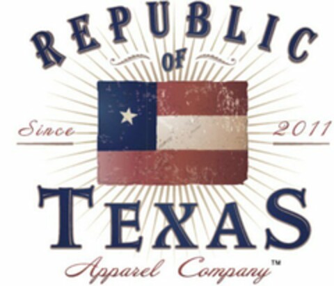 REPUBLIC OF TEXAS APPAREL COMPANY SINCE 2011 Logo (USPTO, 22.09.2011)