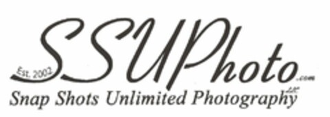 SSUPHOTO.COM EST. 2002 SNAP SHOTS UNLIMITED PHOTOGRAPHY LLC Logo (USPTO, 10/17/2012)