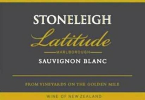 STONELEIGH LATITUDE -MARLBOROUGH- SAUVIGNON BLANC - FROM THE VINEYARDS ON THE GOLDEN MILE WINE OF NEW ZEALAND Logo (USPTO, 28.08.2013)