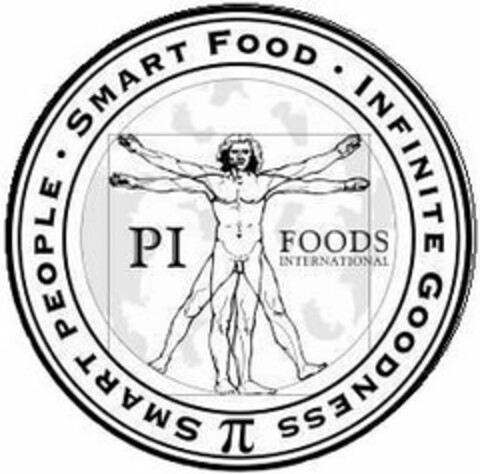 PI FOODS INTERNATIONAL SMART PEOPLE · SMART FOOD · INFINITE GOODNESS Logo (USPTO, 26.02.2009)