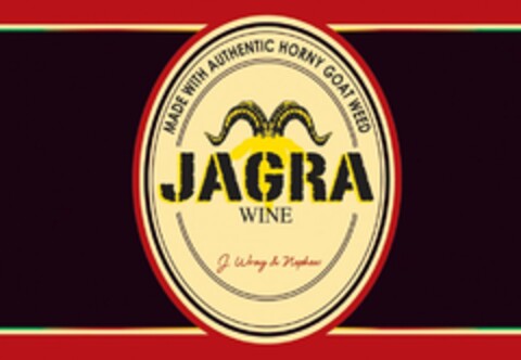 JAGRA WINE MADE WITH AUTHENTIC HORNY GOAT WEED J. WRAY & NEPHEW Logo (USPTO, 24.06.2009)