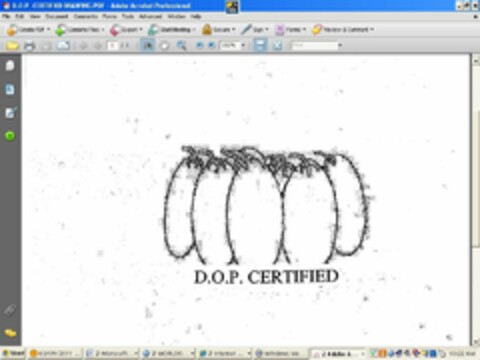 D.O.P. CERTIFIED Logo (USPTO, 10.03.2011)