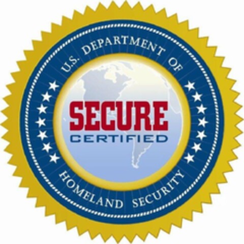 U.S. DEPARTMENT OF HOMELAND SECURITY SECURE CERTIFIED Logo (USPTO, 07.11.2013)