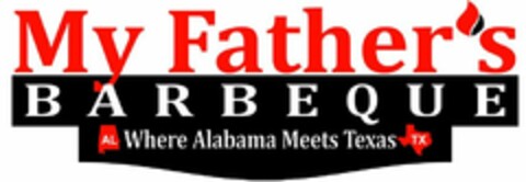 MY FATHER'S BARBEQUE AL WHERE ALABAMA MEETS TEXAS TX Logo (USPTO, 17.07.2016)