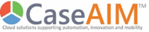 CASEAIM CLOUD SOLUTIONS SUPPORTING AUTOMATION, INNOVATION AND MOBILITY Logo (USPTO, 28.08.2017)