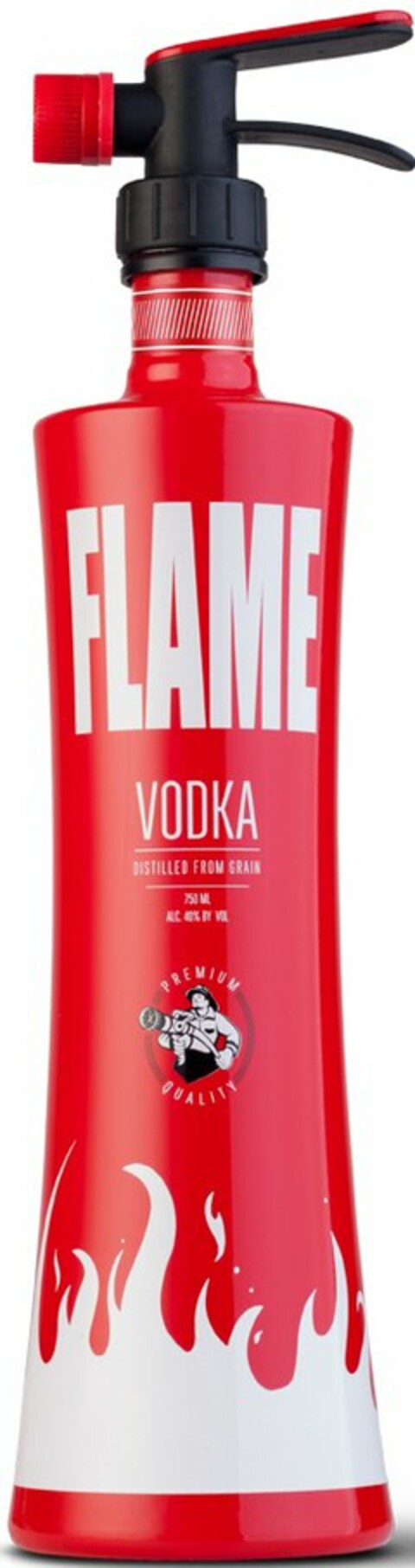 FLAME VODKA DISTILLED FROM GRAIN 750 ML ALC 40% BY VOL PREMIUM QUALITY Logo (USPTO, 12.10.2018)