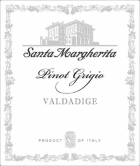 SANTA MARGHERITA PINOT GRIGIO VALDADIGEPRODUCT OF ITALY Logo (USPTO, 08/03/2010)