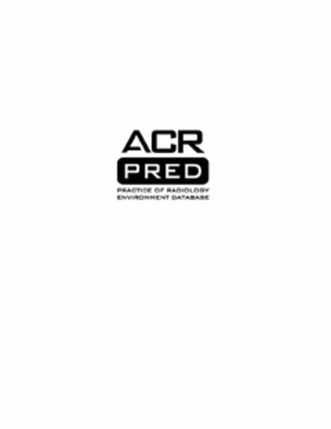 ACR PRED PRACTICE OF RADIOLOGY ENVIRONMENT DATABASE Logo (USPTO, 05/02/2011)