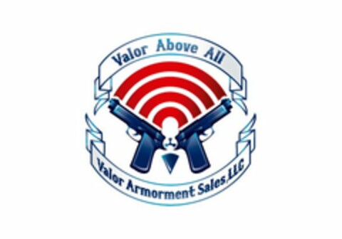 VALOR ABOVE ALL VALOR ARMORMENT SALES, LLC Logo (USPTO, 06/01/2012)