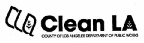 CLEAN LA COUNTY OF LOS ANGELES DEPARTMENT OF PUBLIC WORKS Logo (USPTO, 09/03/2013)