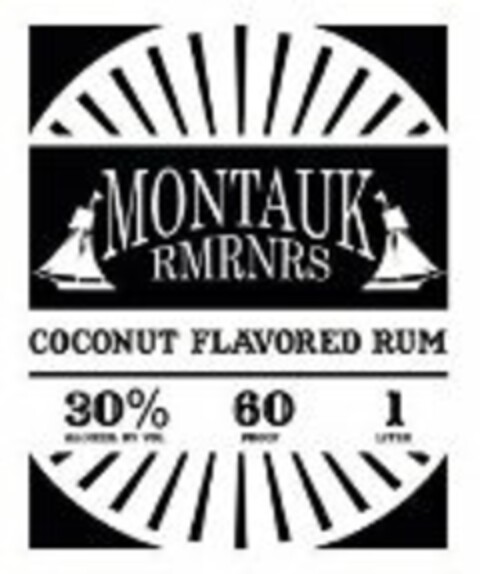 MONTAUK RMRNRS COCONUT FLAVORED RUM 30%ALCOHOL BY VOL 60 PROOF 1 LITER Logo (USPTO, 07/08/2015)