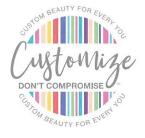 CUSTOMIZE DON'T COMPROMISE CUSTOM BEAUTY FOR EVERY YOU Logo (USPTO, 06/01/2019)