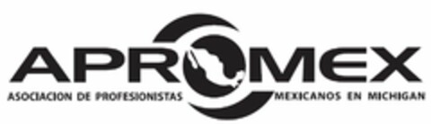 APROMEX ASOCIACION DE PROFESIONISTAS MEXICANOS EN MICHIGAN Logo (USPTO, 24.08.2010)