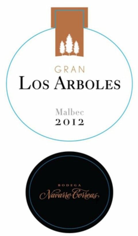 GRAN LOS ARBOLES MALBEC 2012 BODEGA NAVARRO CORREAS Logo (USPTO, 12.06.2013)