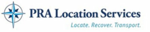 PRA LOCATION SERVICES LOCATE. RECOVER. TRANSPORT. Logo (USPTO, 12/08/2014)