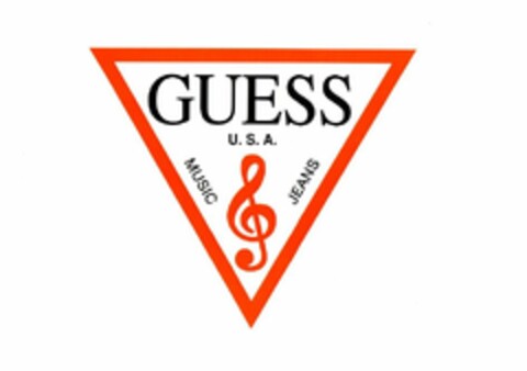 GUESS U.S.A. MUSIC JEANS Logo (USPTO, 06/14/2016)