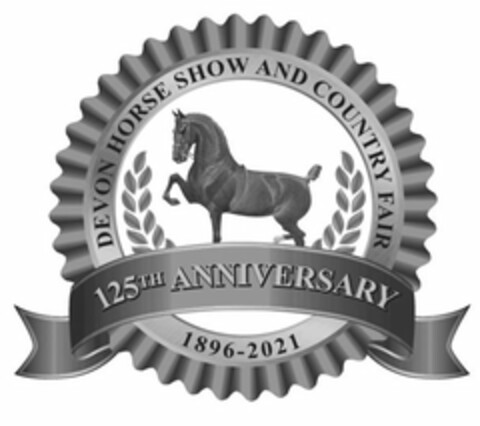 DEVON HORSE SHOW AND COUNTRY FAIR 125TH ANNIVERSARY 1896-2021 Logo (USPTO, 04/30/2020)