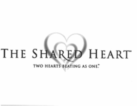 THE SHARED HEART TWO HEARTS BEATING AS ONE. Logo (USPTO, 03/12/2009)