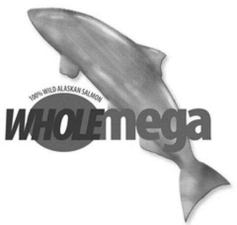 WHOLEMEGA 100% WILD ALASKAN SALMON Logo (USPTO, 08/10/2009)