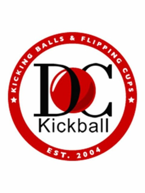 DC KICKBALL KICKING BALLS & FLIPPING CUPS EST. 2004 Logo (USPTO, 05/06/2011)