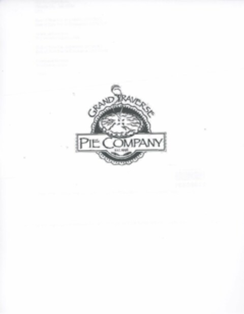 GRAND TRAVERSE PIE COMPANY EST. 1996 Logo (USPTO, 31.07.2012)