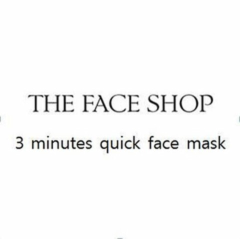 THE FACE SHOP 3 MINUTES QUICK FACE MASK Logo (USPTO, 25.08.2017)