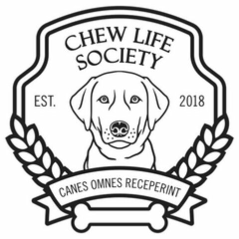 CHEW LIFE SOCIETY EST. 2018 CANES OMNESRECEPERINT Logo (USPTO, 22.08.2018)