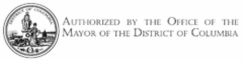 AUTHORIZED BY THE OFFICE OF THE MAYOR OF THE DISTRICT OF COLUMBIA DISTRICT OF COLUMBIA 1871 CONSTITUTION JUSTITIA OMNIBUS Logo (USPTO, 06.01.2009)