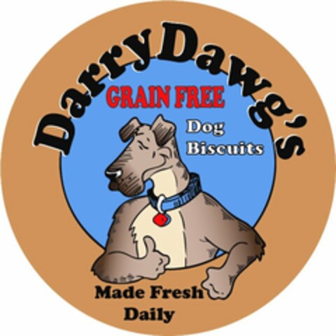 DARRY DAWG'S GRAIN FREE DOG BISCUITS MADE FRESH DAILY Logo (USPTO, 06/03/2011)