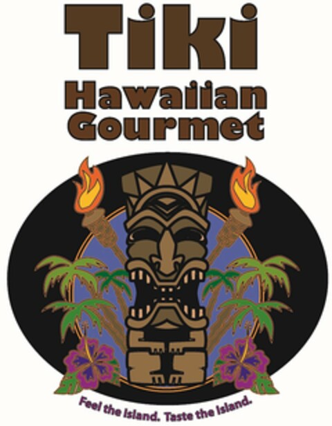 TIKI HAWAIIAN GOURMET FEEL THE ISLAND. TASTE THE ISLAND. Logo (USPTO, 13.04.2015)