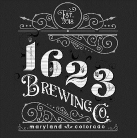 1623 BREWING CO. EST 2018 MARYLAND COLORADO Logo (USPTO, 24.05.2018)