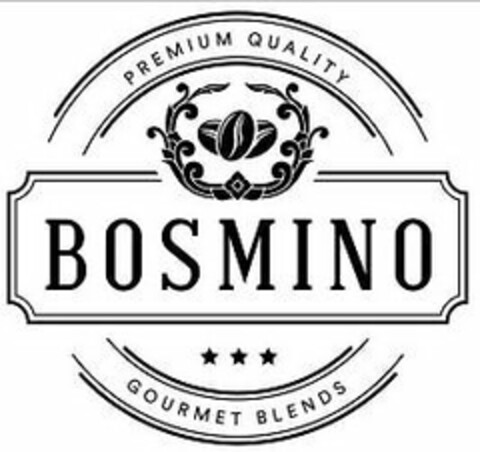 PREMIUM QUALITY BOSMINO GOURMET BLENDS Logo (USPTO, 04.12.2019)