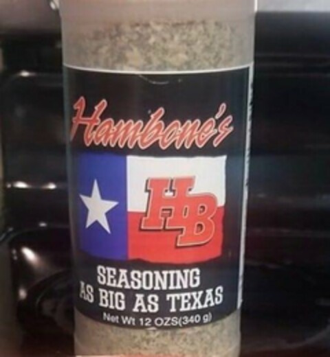 HAMBONE'S HB SEASONING AS BIG AS TEXAS NET WT 12 OZS(340 G) Logo (USPTO, 09/15/2020)