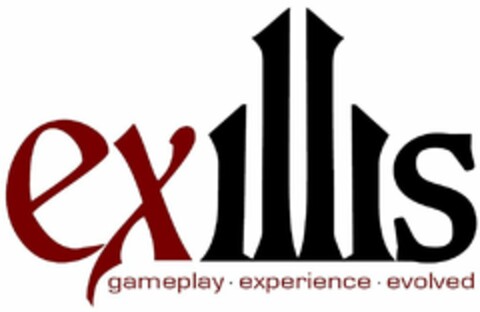 EXILLIS GAMEPLAY · EXPERIENCE · EVOLVED Logo (USPTO, 31.03.2009)