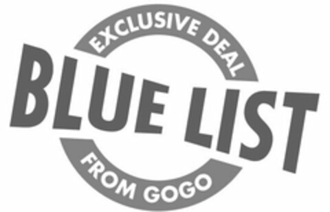 BLUE LIST EXCLUSIVE DEAL FROM GOGO Logo (USPTO, 01/22/2015)