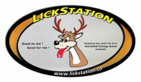 LICKSTATION GOOD TO ME ! GOOD FOR ME ! SUPPLING YOU WITH THE BEST NUTRITIONAL ECOLOGY BRAND MINERALS WWW.LICKSTATION.CO Logo (USPTO, 01.07.2016)