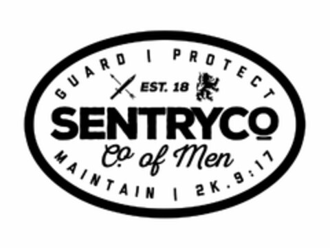 SENTRYCO CO. OF MEN GUARD | PROTECT MAINTAIN | 2K. 9:17 EST. 18 Logo (USPTO, 23.05.2018)