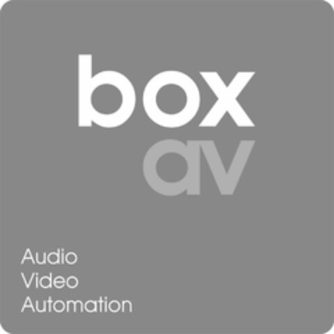 BOX AV AUDIO VIDEO AUTOMATION Logo (USPTO, 11.04.2016)