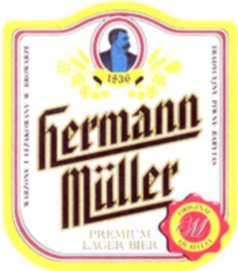 1836 Hermann Müller PREMIUM LAGER BIER ORIGINAL QUALITAT Logo (WIPO, 15.06.2010)