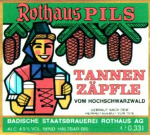 Rothaus PILS TANNEN ZÄPFLE VOM HOCHSCHWARZWALD Logo (WIPO, 02/14/2005)